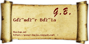 Gömör Béla névjegykártya