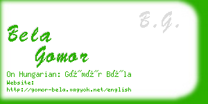 bela gomor business card